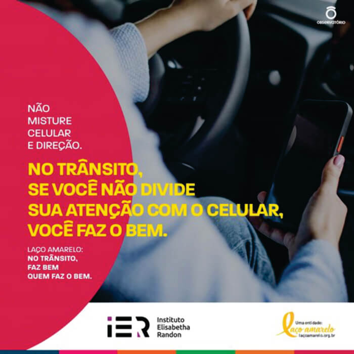 Card "Se você não divide a atenção com o celular, você faz o bem".