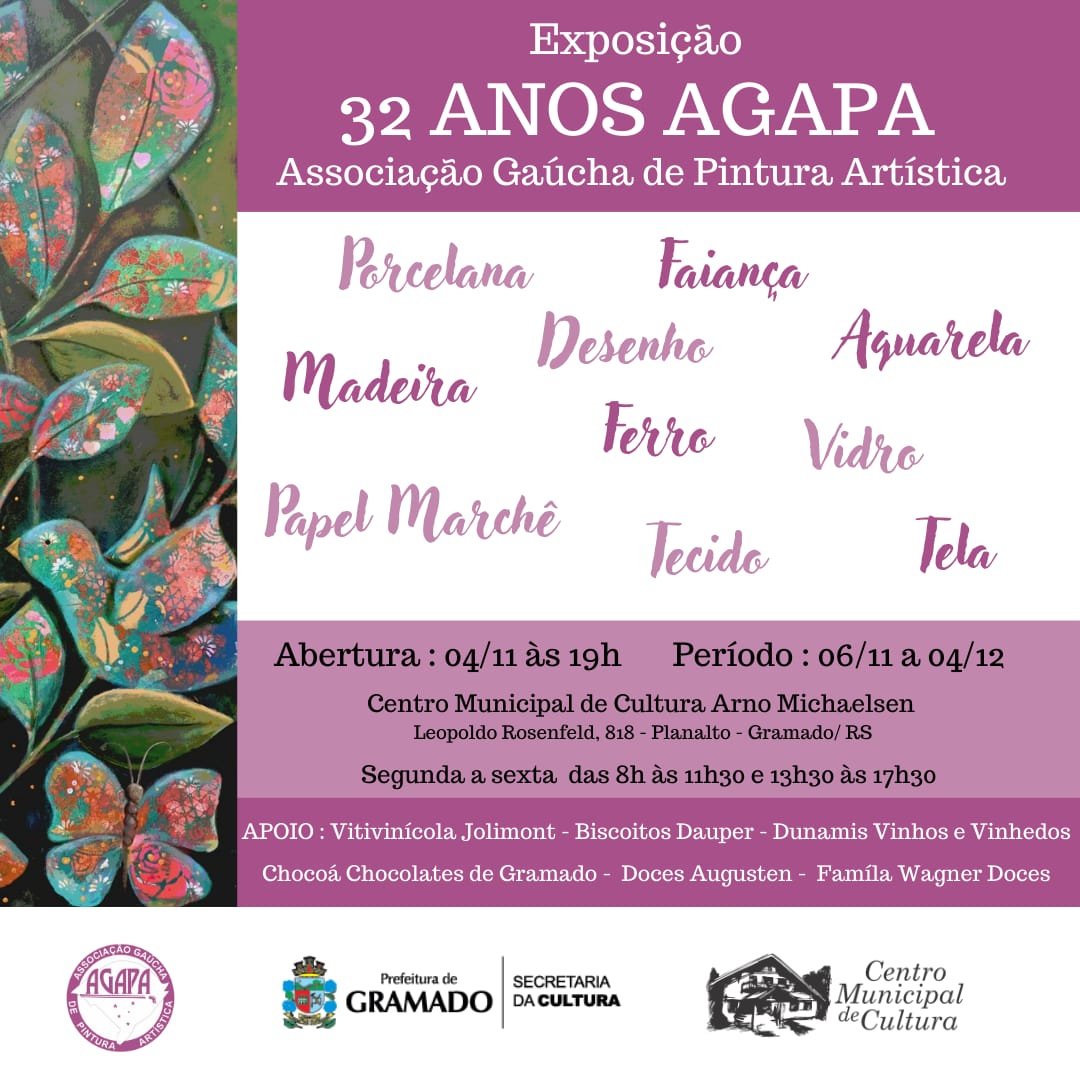 Exposição comemora os 32 anos da Associação Gaúcha de Pintura Artística