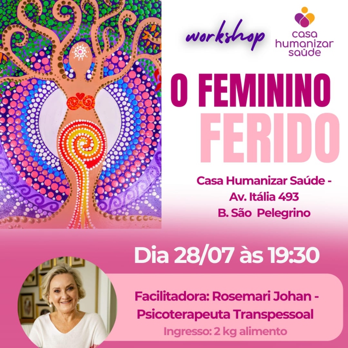 Card de divulgação do evento O Feminino Ferido